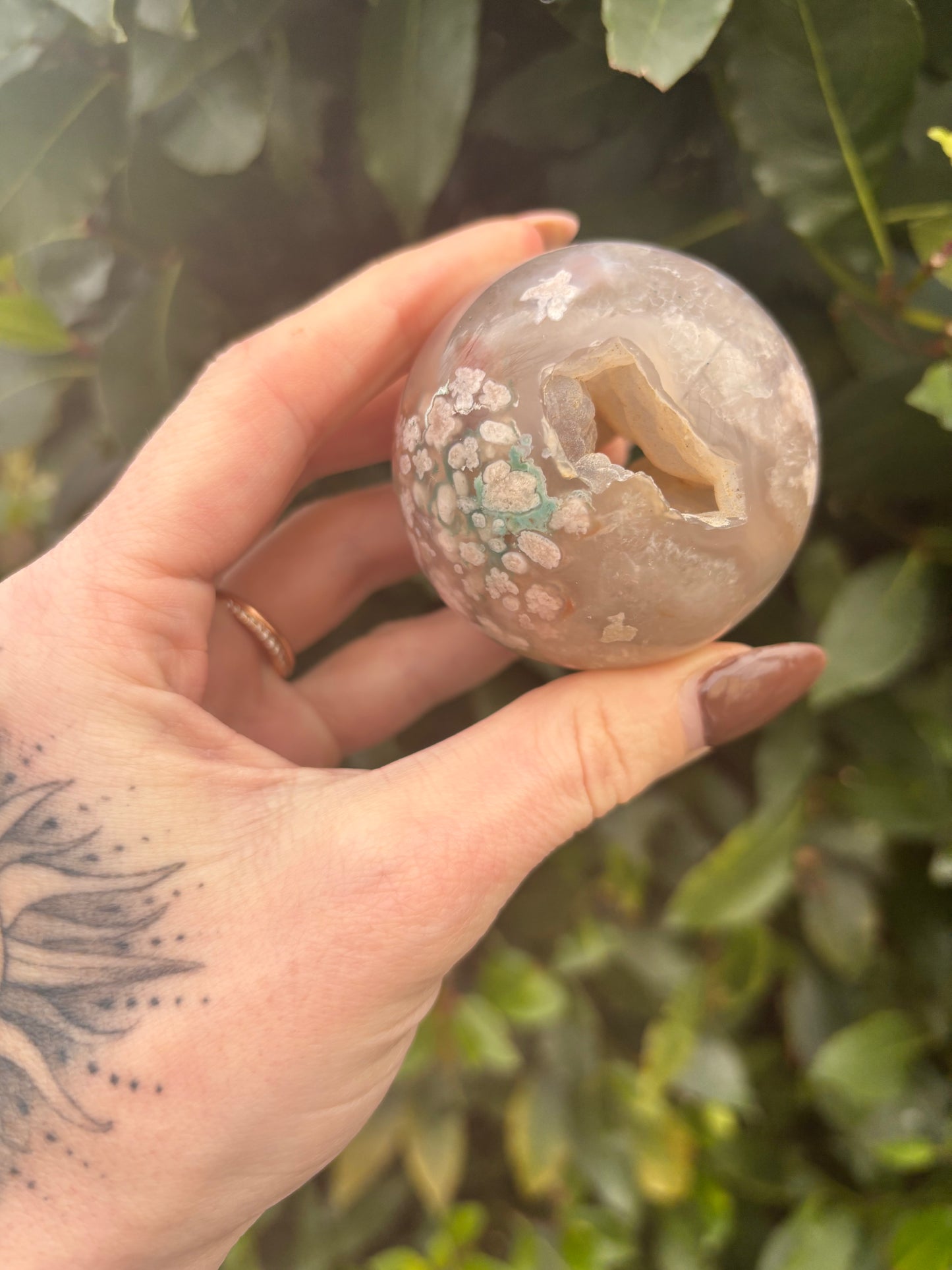 Flower Agate sphere