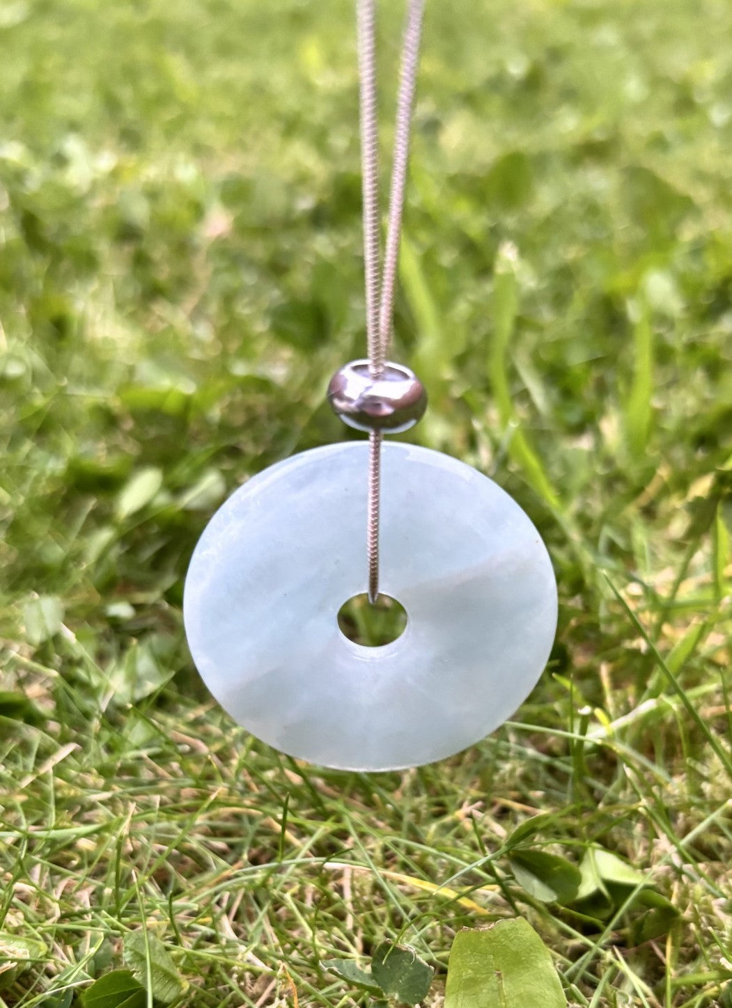 Aquamarine Doughnut Pendant Necklace