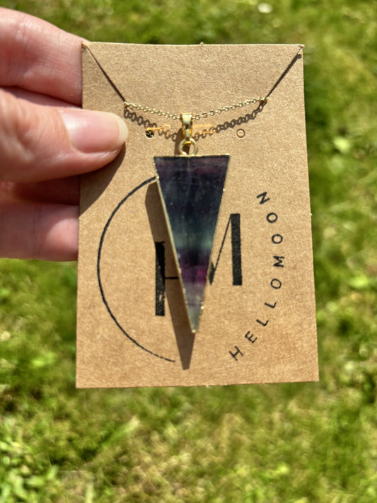 Large Fluorite Triangle Pendant