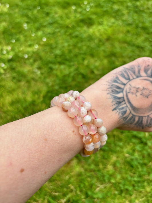 flower agate bracelet